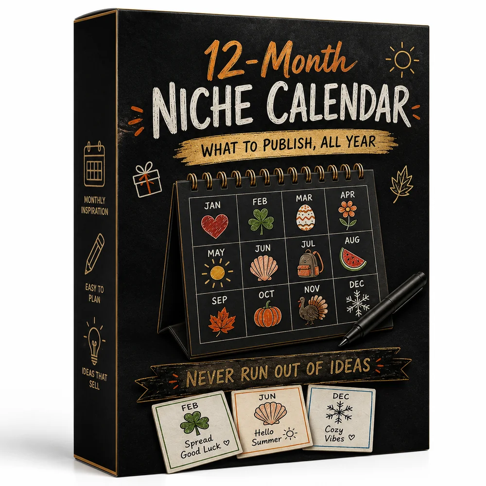 12-Month Niche Calendar bonus mockup