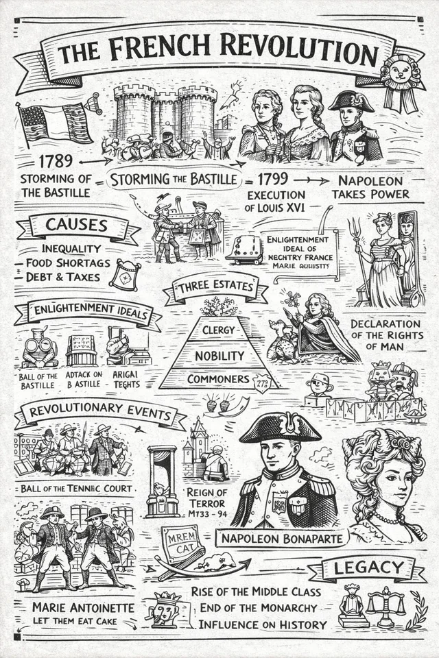 French Revolution sketchnote poster