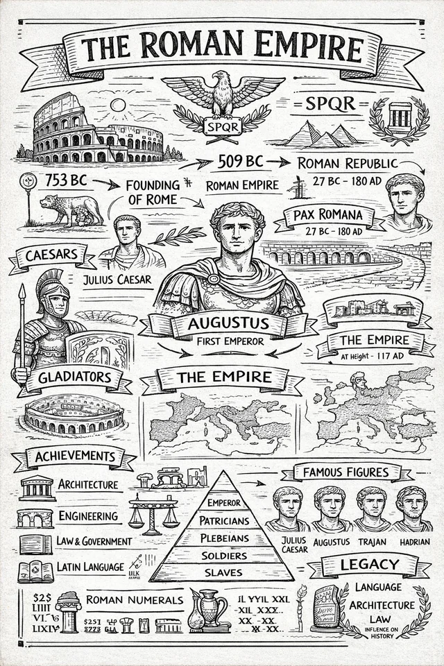 Roman Empire sketchnote poster