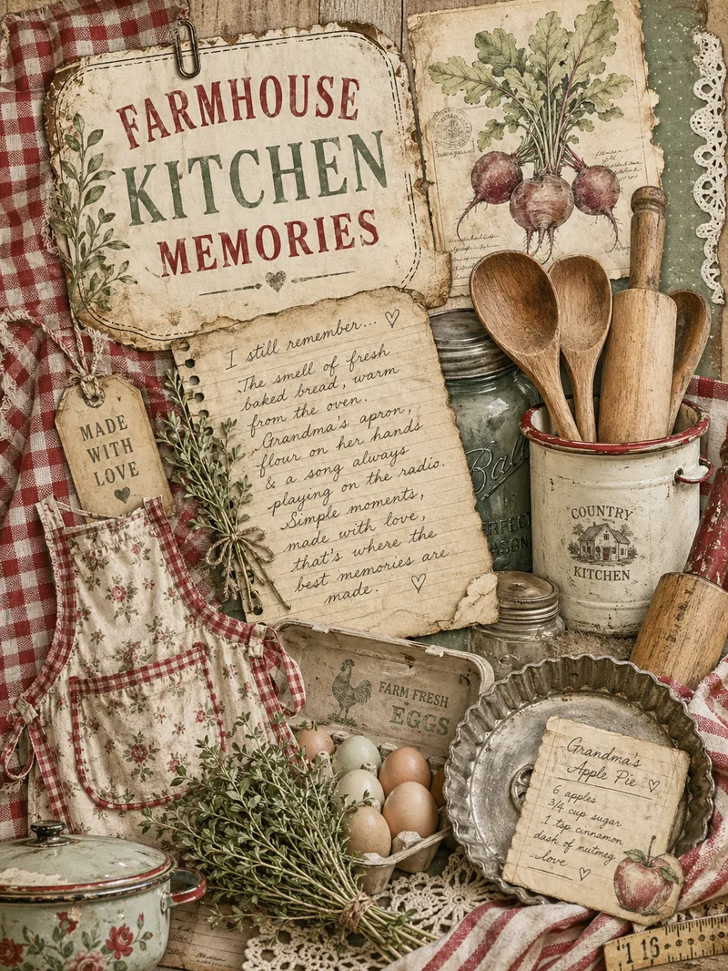 Farmhouse Kitchen Memories — Asymmetric Layout Page (3:4)