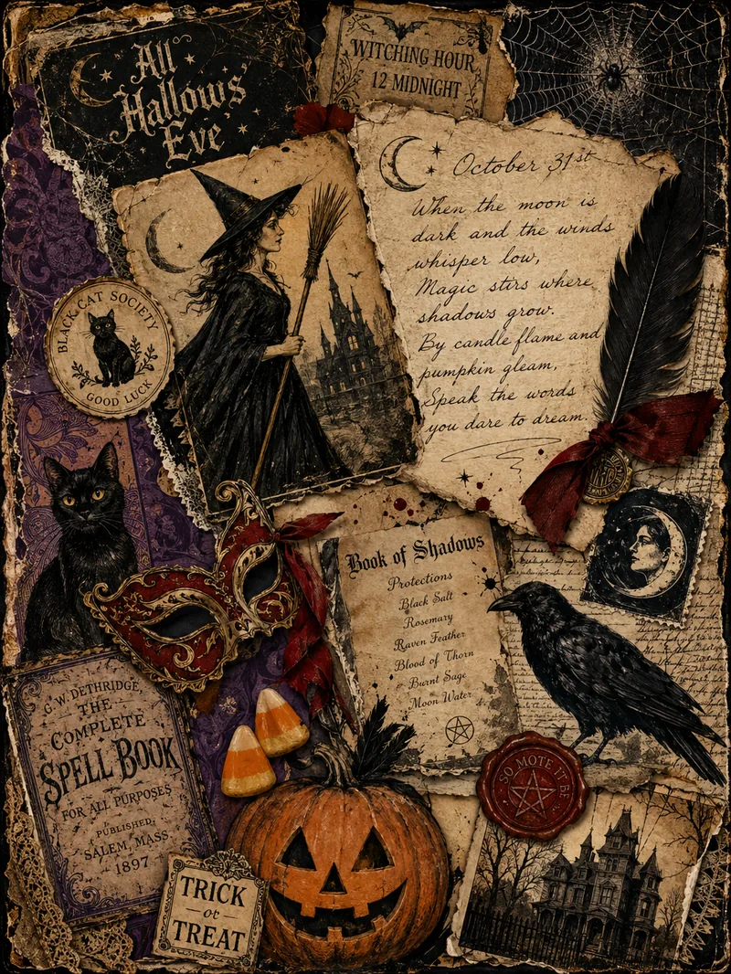 Halloween Vintage — Asymmetric Layout Page (3:4)