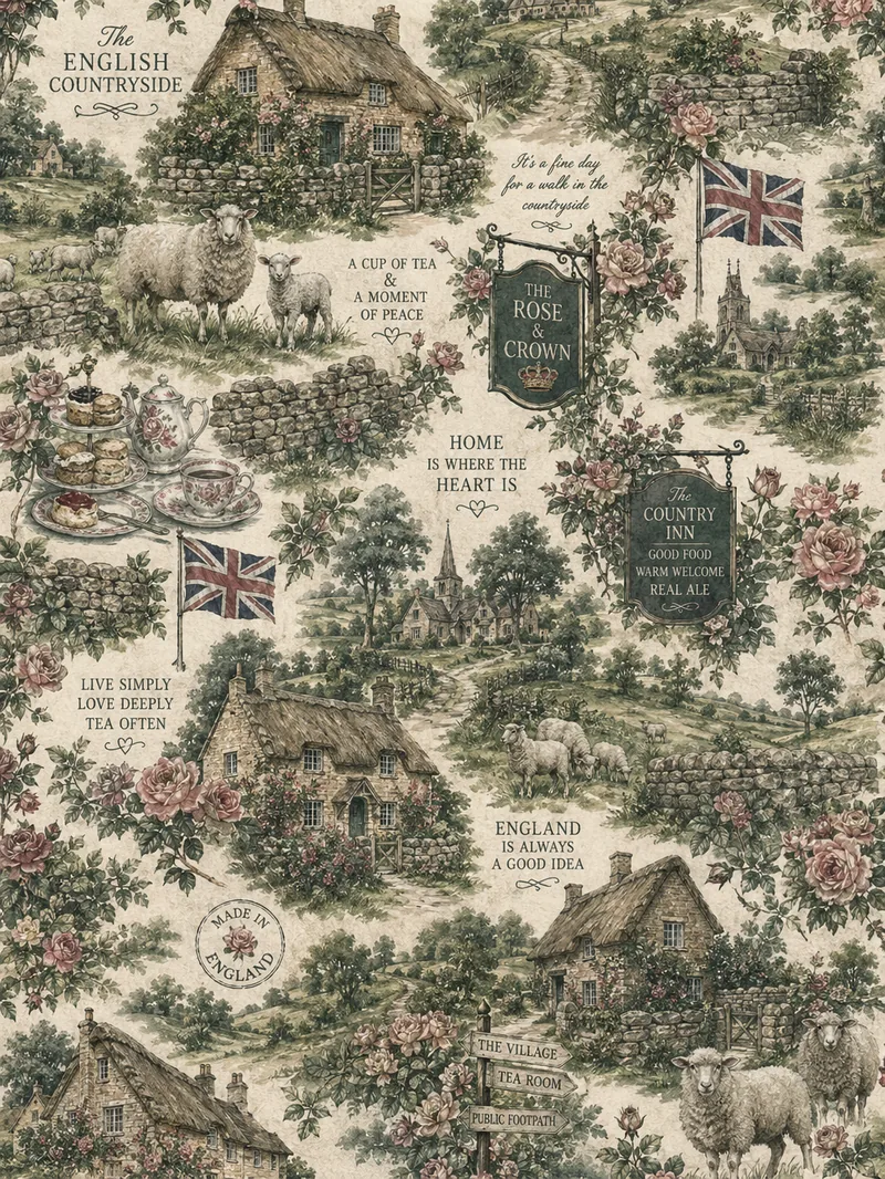 English Countryside — Tileable Background Pattern (3:4)