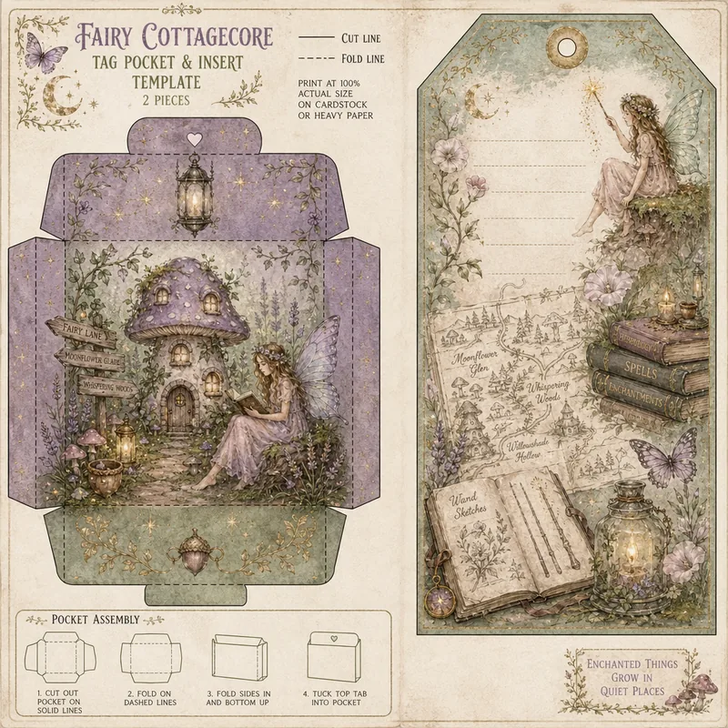 Fairy Cottagecore — Tag Pocket with Insert (1:1)