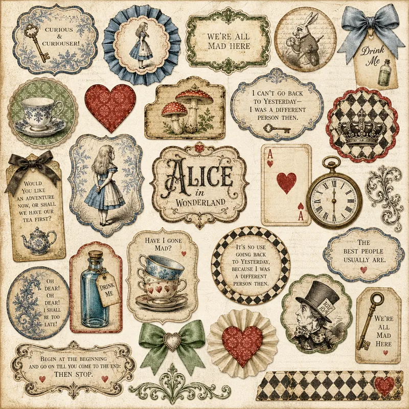 Alice in Wonderland — Decorative Embellishments (1:1)