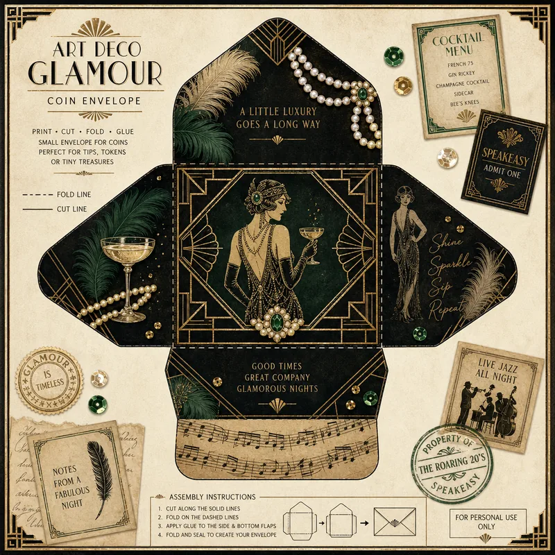 Art Deco Glamour — Ticket & Postmark Collection (1:1)