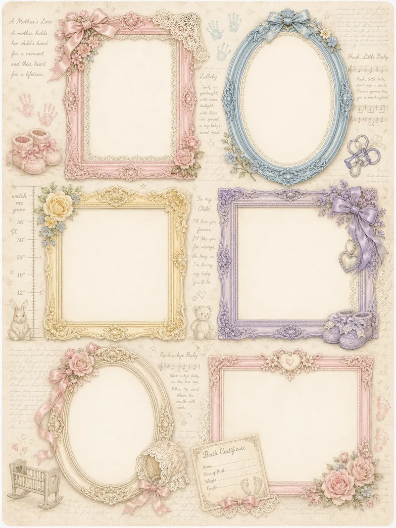 Motherhood Journal — Banner & Ribbon Labels (3:4)