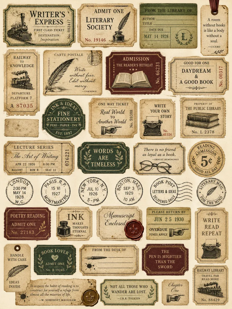 Writing & Literature — Photo-Spot Cards (3:4)