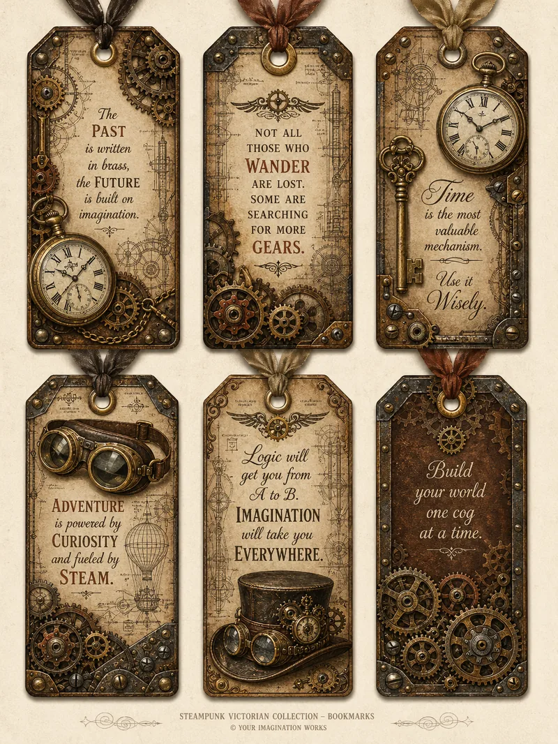 Steampunk Victorian — Mixed Size Journaling Cards (3:4)