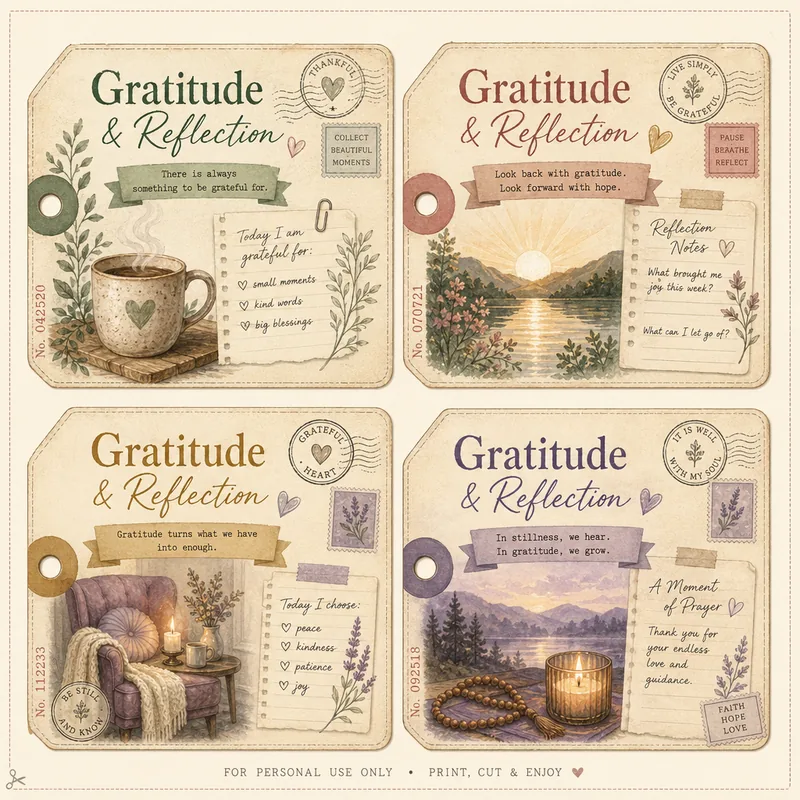 Gratitude & Reflection — Antique Ledger Page (1:1)