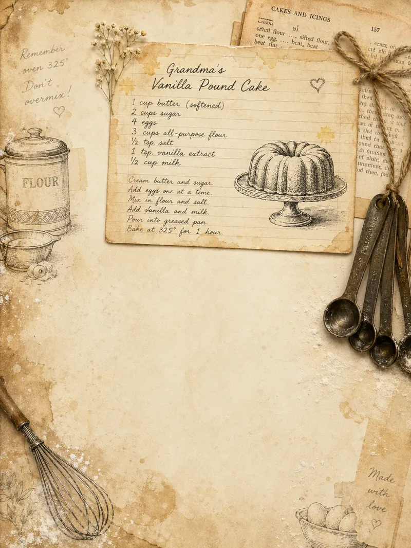 Vintage Recipe Collection — Minimalist Whitespace (3:4)