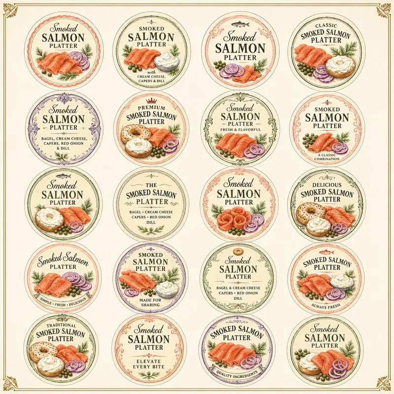 Smoked Salmon Platter — Small Round Labels (1:1)
