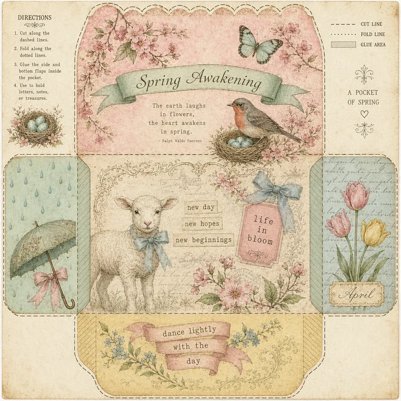 Spring Awakening — Flat Pocket Template (1:1)