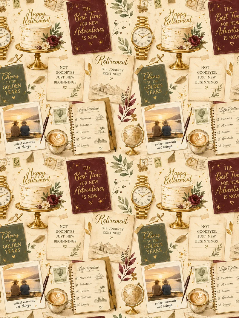 Retirement Journey — Tileable Background Pattern (3:4)