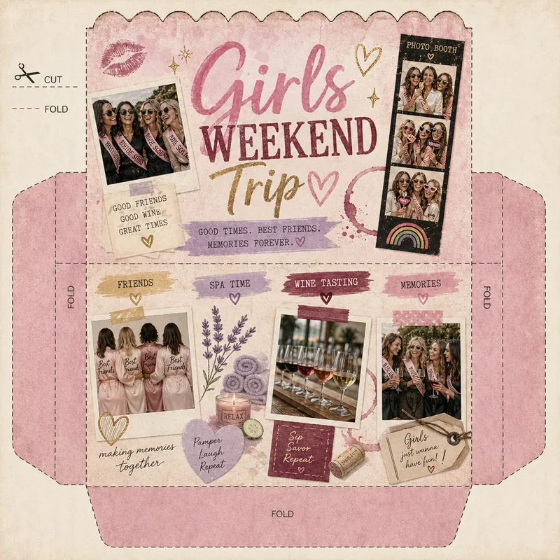 Girls Weekend Trip — Flat Pocket Template (1:1)