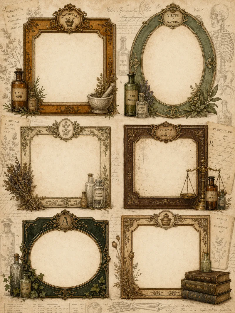 Apothecary & Potions — Vintage Frames Collection (3:4)