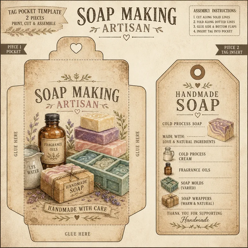 Soap Making Artisan — Tag Pocket with Insert (1:1)