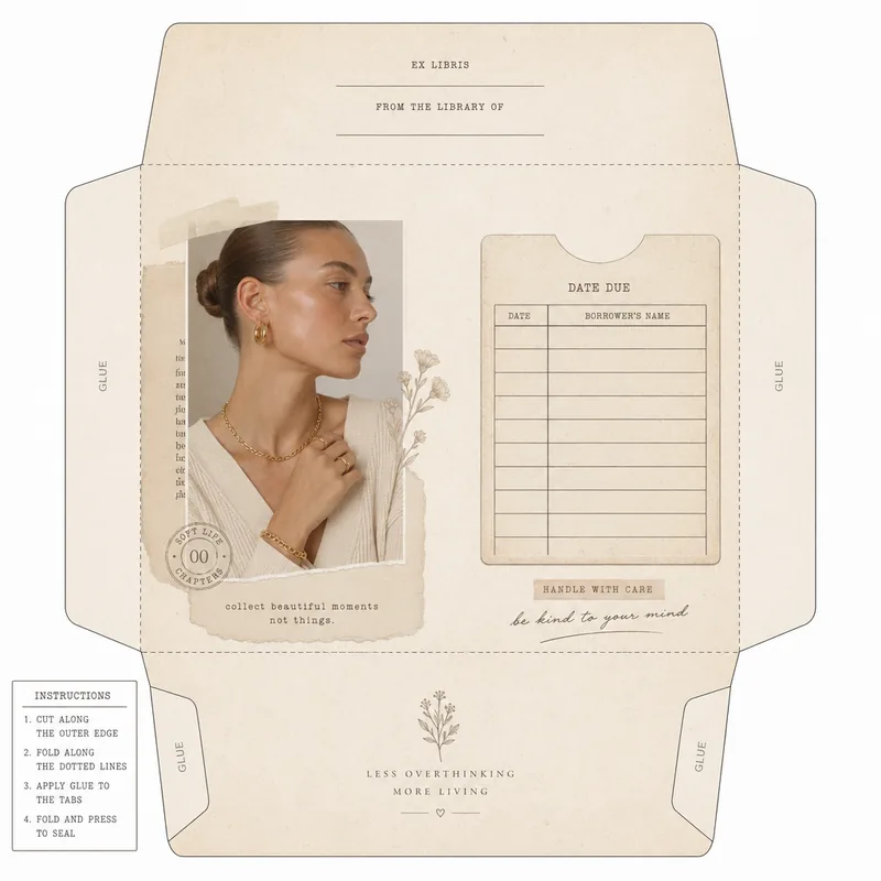 Clean Girl Aesthetic — Mini Library Envelope (1:1)