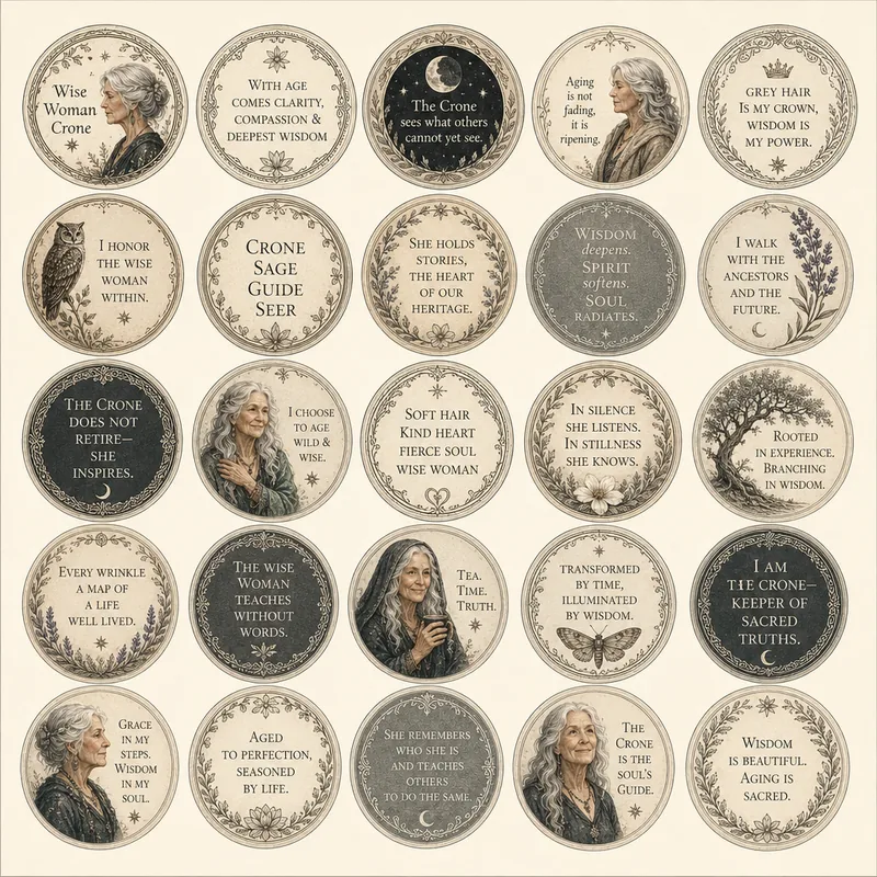 Wise Woman Crone — Small Round Labels (1:1)