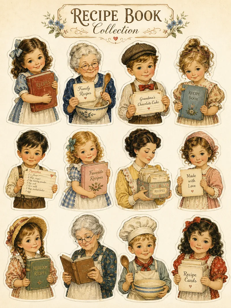 Recipe Book Collection — Illustrated Character Cut-outs (3:4)