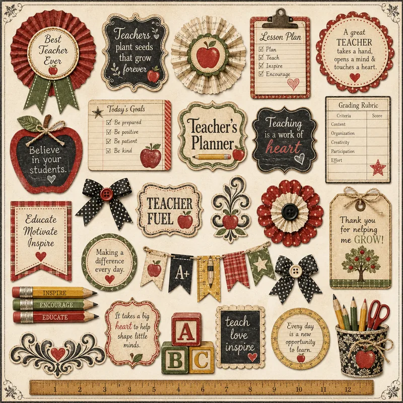 Teacher's Planner — Decorative Embellishments (1:1)